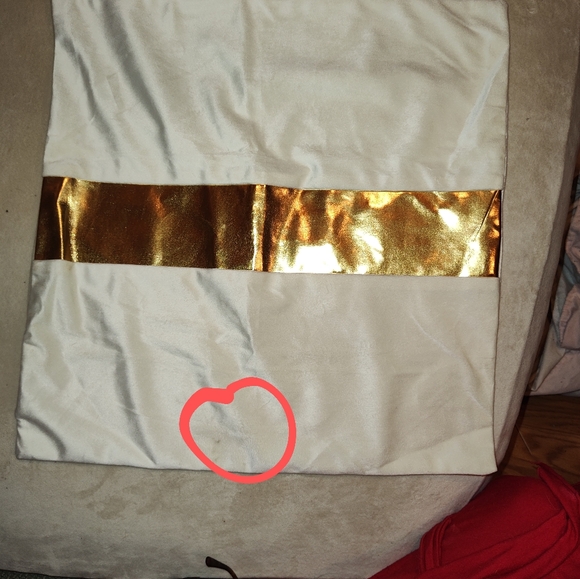 Beige & Gold Stripe Velvet Throw Pillow Case Sham - Picture 7 of 7